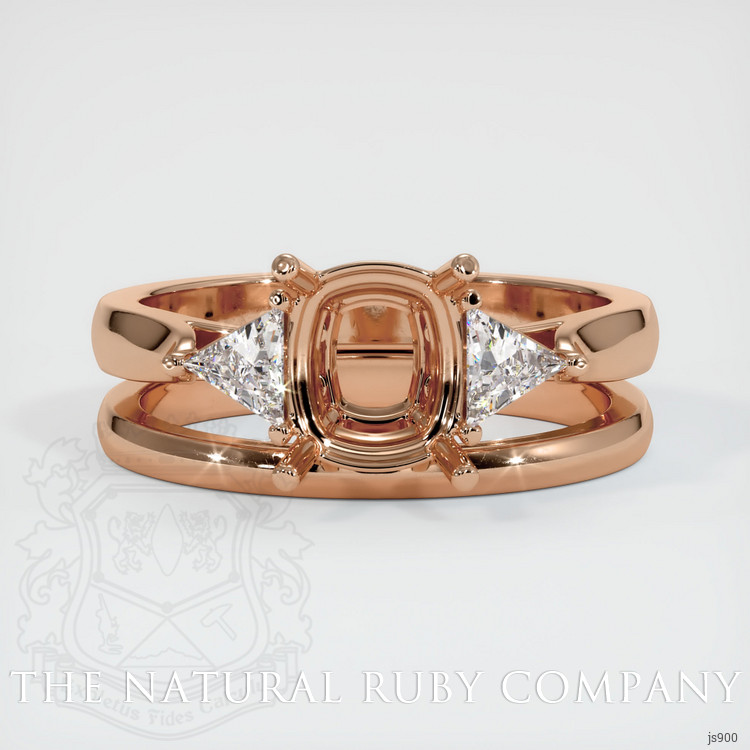 18K Rose Gold Three Stone Ring Setting