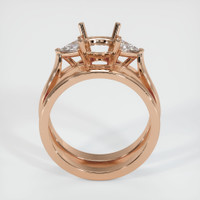18K Rose Gold Three Stone Ring Setting Image