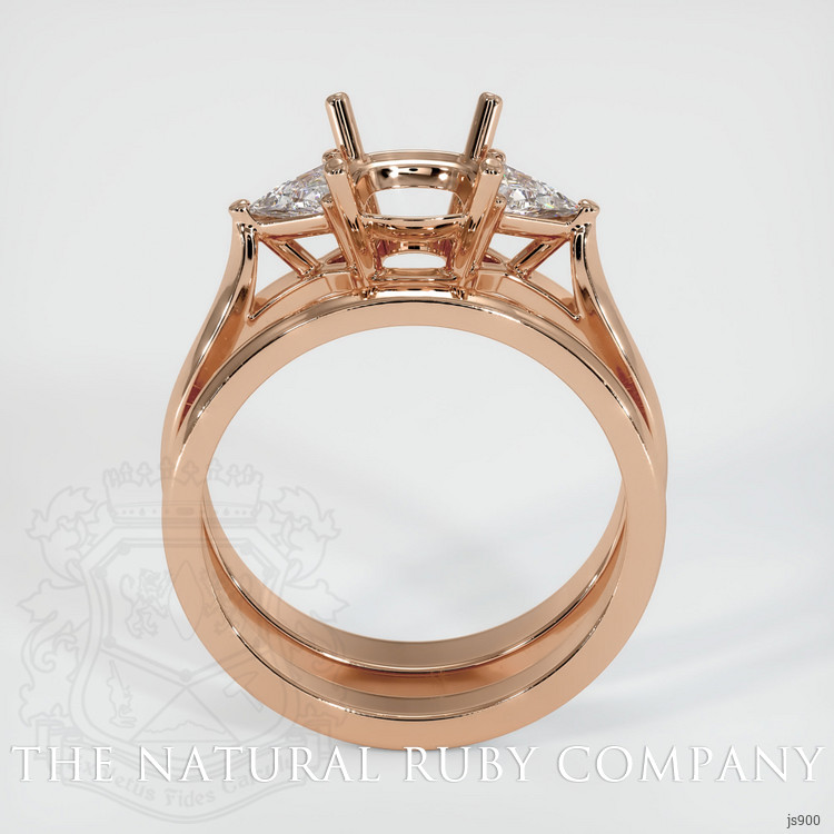 18K Rose Gold Three Stone Ring Setting
