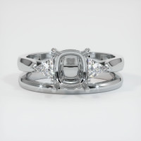 10K White Gold Three Stone Ring Setting Image