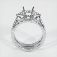 10K White Gold Three Stone Ring Setting Image