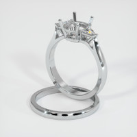 10K White Gold Three Stone Ring Setting Image