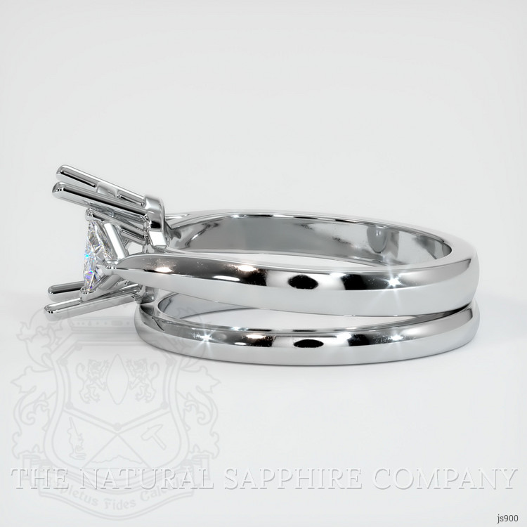 14K White Gold Three Stone Ring Setting