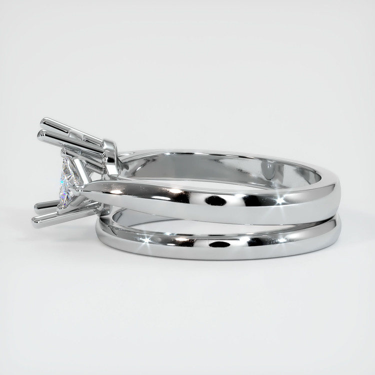14K White Gold Three Stone Ring Setting