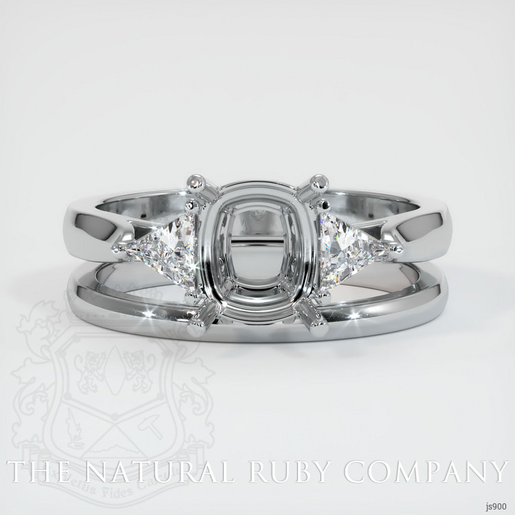18K White Gold Three Stone Ring Setting