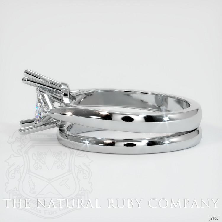 18K White Gold Three Stone Ring Setting