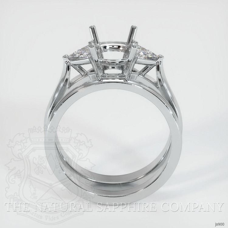 18K White Gold Three Stone Ring Setting