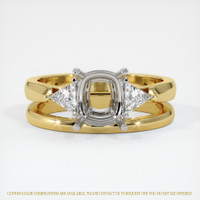 14K White & Yellow Three Stone Ring Setting Image