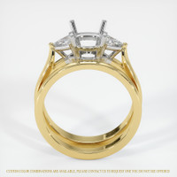 14K White & Yellow Three Stone Ring Setting Image