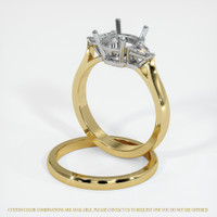 14K White & Yellow Three Stone Ring Setting Image