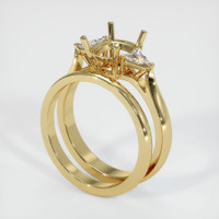 10K Yellow Gold Three Stone Ring Setting Video