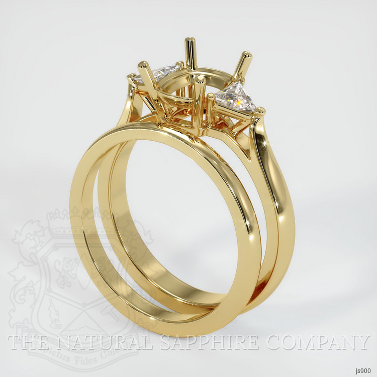10K Yellow Gold Three Stone Ring Setting