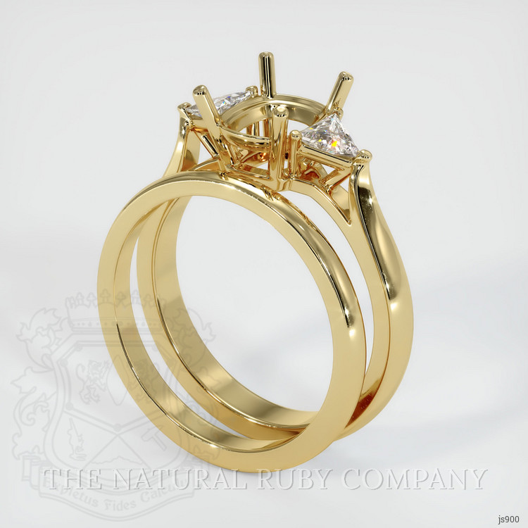 10K Yellow Gold Three Stone Ring Setting