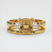 10K Yellow Gold Three Stone Ring Setting Image