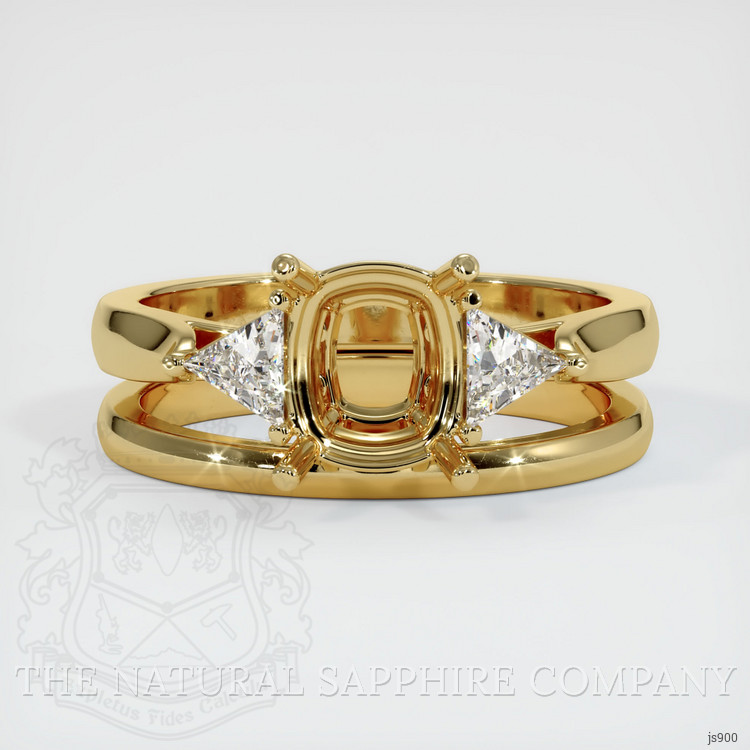10K Yellow Gold Three Stone Ring Setting