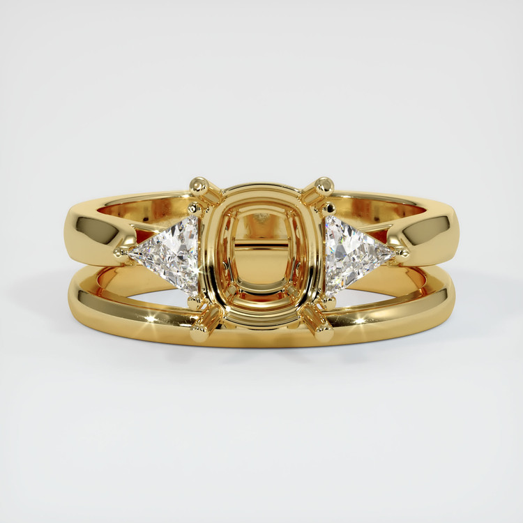 10K Yellow Gold Three Stone Ring Setting