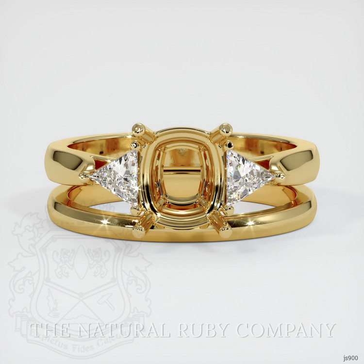 10K Yellow Gold Three Stone Ring Setting
