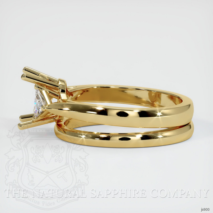 10K Yellow Gold Three Stone Ring Setting