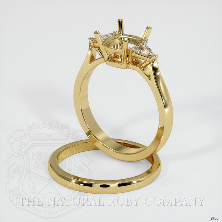 14K Yellow Gold Three Stone Ring Setting