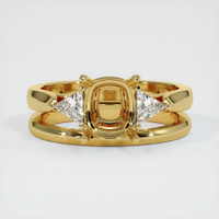 18K Yellow Gold Three Stone Ring Setting Image