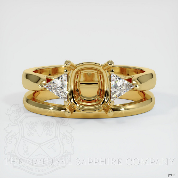 18K Yellow Gold Three Stone Ring Setting