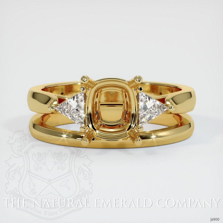 18K Yellow Gold Three Stone Ring Setting