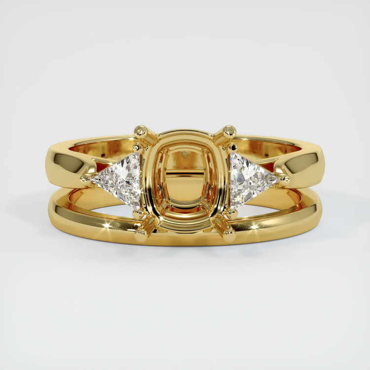 18K Yellow Gold Three Stone Ring Setting