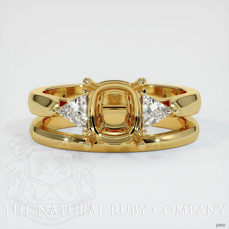 18K Yellow Gold Three Stone Ring Setting