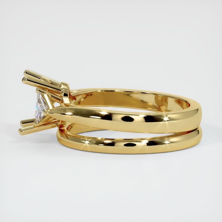 18K Yellow Gold Three Stone Ring Setting