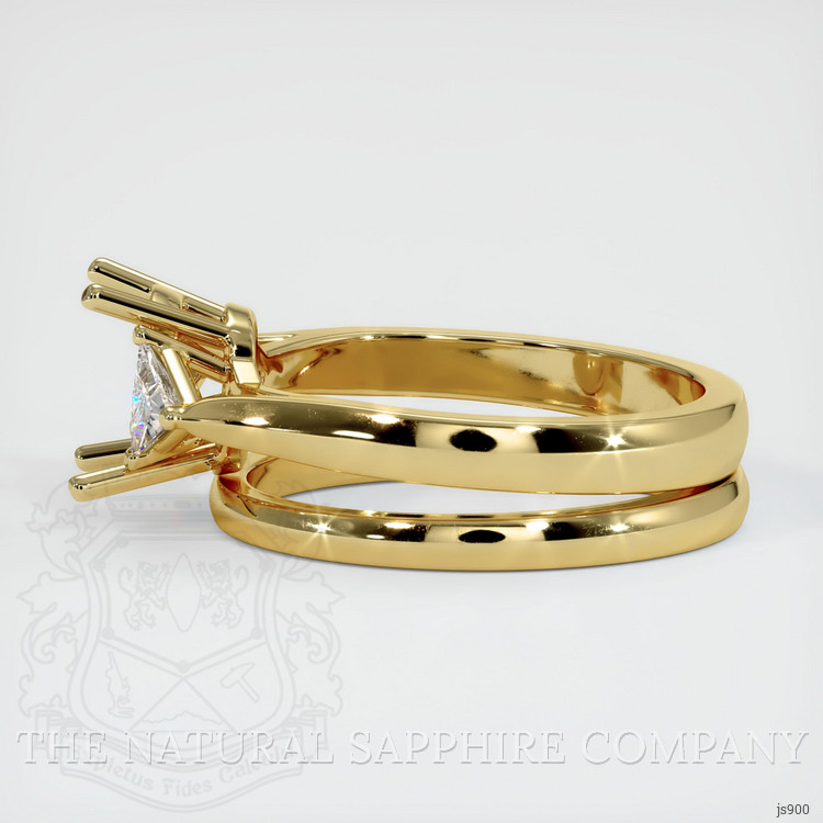 18K Yellow Gold Three Stone Ring Setting