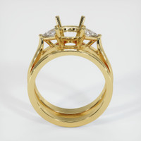 18K Yellow Gold Three Stone Ring Setting Image