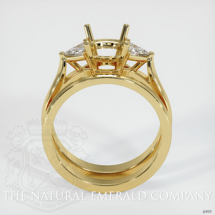 18K Yellow Gold Three Stone Ring Setting