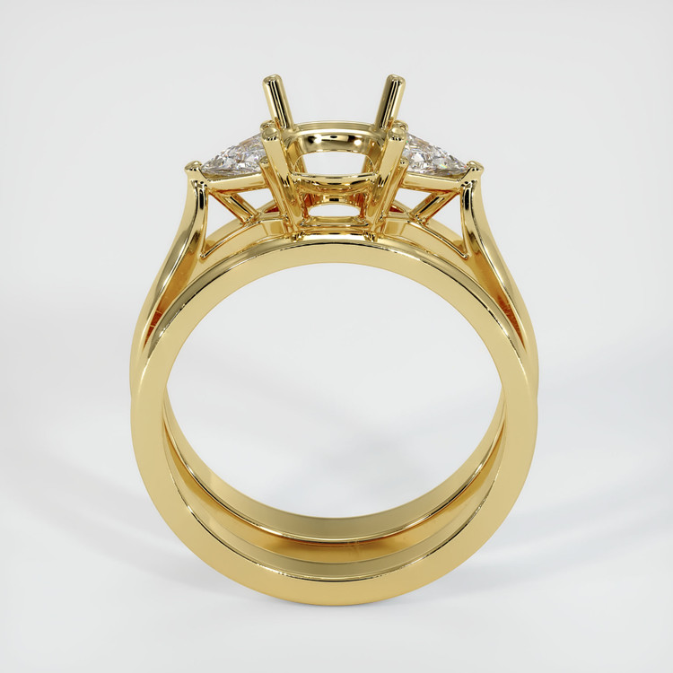 18K Yellow Gold Three Stone Ring Setting