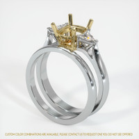 14K Yellow & White Three Stone Ring Setting Video