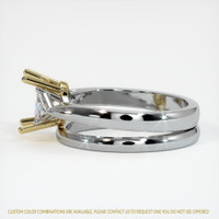 14K Yellow & White Three Stone Ring Setting Image