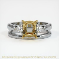 18K Yellow & White Three Stone Ring Setting Image