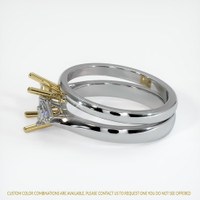 18K Yellow & White Three Stone Ring Setting Image