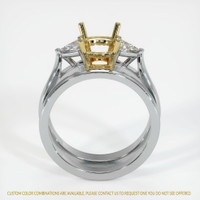 18K Yellow & White Three Stone Ring Setting Image