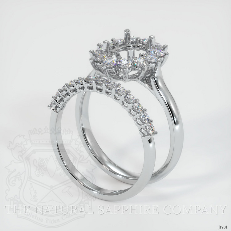 Halo Bluish Green Sapphire Ring 1.15 Ct., Platinum 950