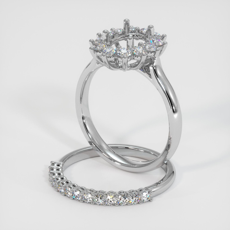 Platinum 950 Halo Ring Setting