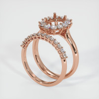 Halo Pink Sapphire Ring 1.08 Ct., 14K Rose Gold Combination Setting