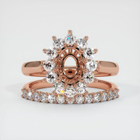 14K Rose Gold Halo Ring Setting Image
