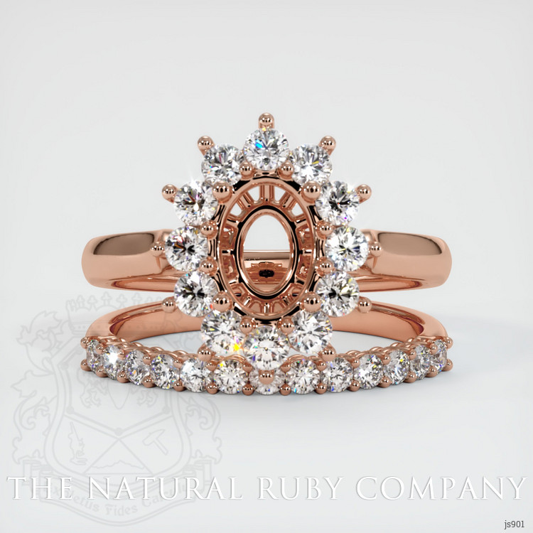 14K Rose Gold Halo Ring Setting