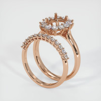 Halo Ruby Ring 2.03 Ct., 18K Rose Gold Combination Setting