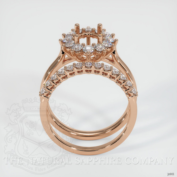 18K Rose Gold Halo Ring Setting