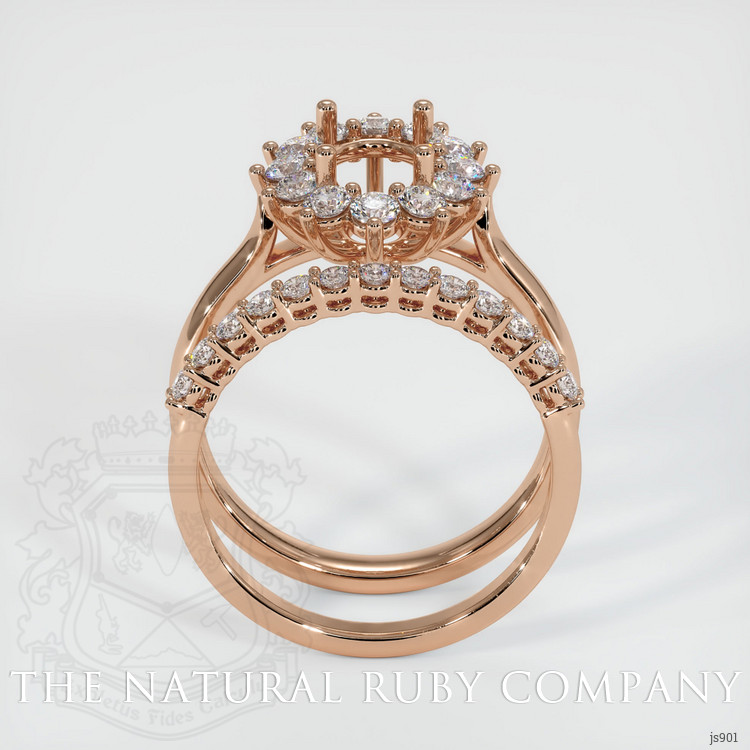 18K Rose Gold Halo Ring Setting