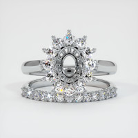 14K White Gold Halo Ring Setting Image
