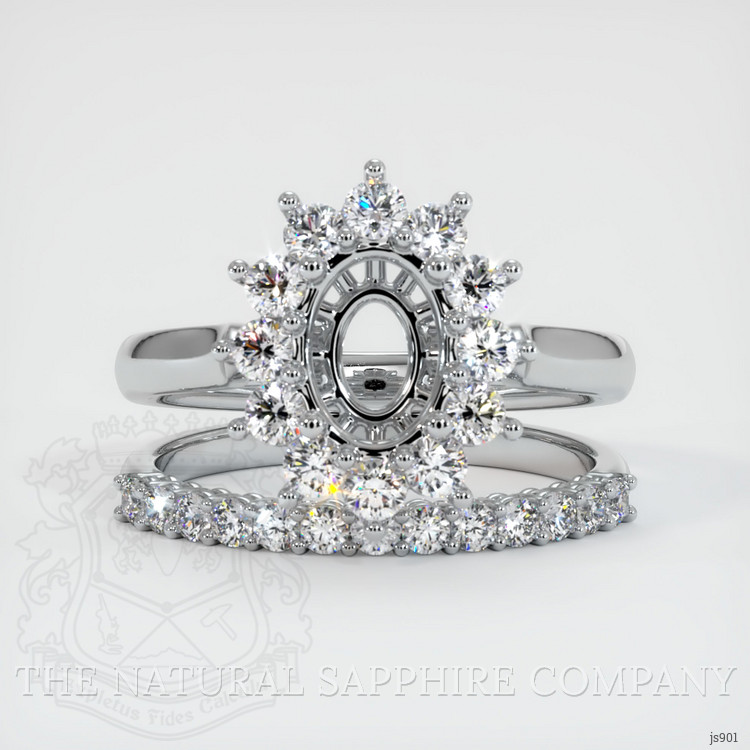 14K White Gold Halo Ring Setting
