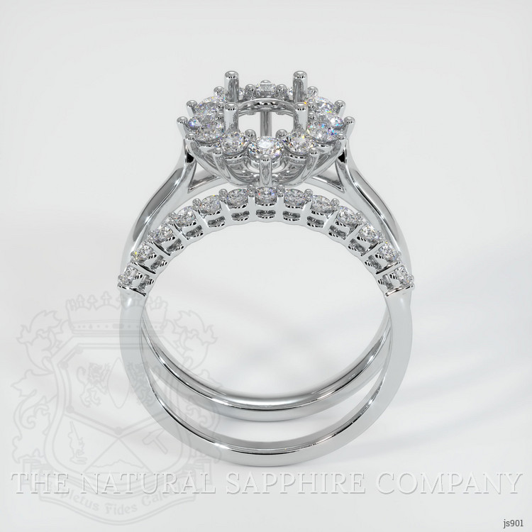 14K White Gold Halo Ring Setting