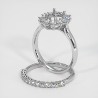 14K White Gold Halo Ring Setting Image